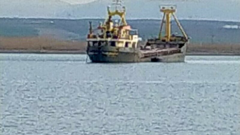 Marmara Denizi'nde, İmralı Adası'nın güneybatısında su alarak batan 69 metre