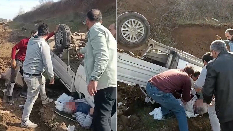 Bursa’da sürücüsünün uyuyakaldığı araç takla attı, sürücü son anda kurtarıldı.