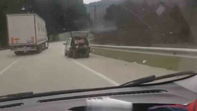 Bursa’da tehlikeli taşımacılık kamerada