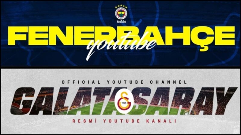 Galatasaray ve Fenerbahçe'nin YouTube kanalları, abone sayılarıyla, Avrupa'da ilk 10'a