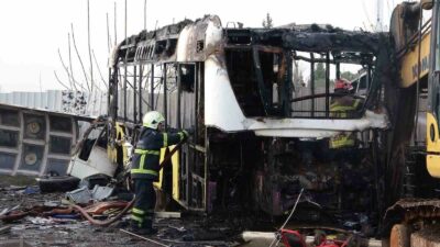 Bursa’da 6 otobüs alev alev yandı