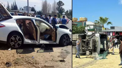 Servis midibüsü ile otomobil çarpıştı: 29 yaralı