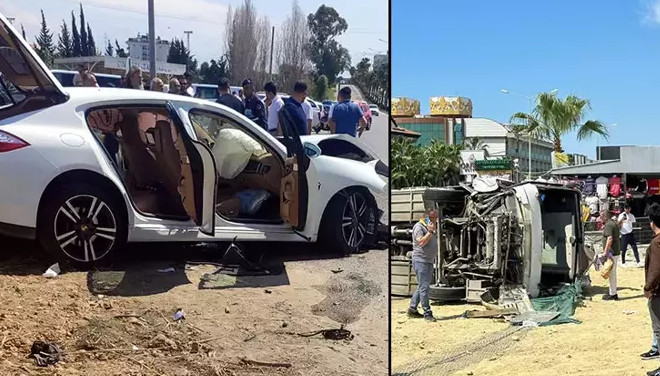 Servis midibüsü ile otomobil çarpıştı: 29 yaralı