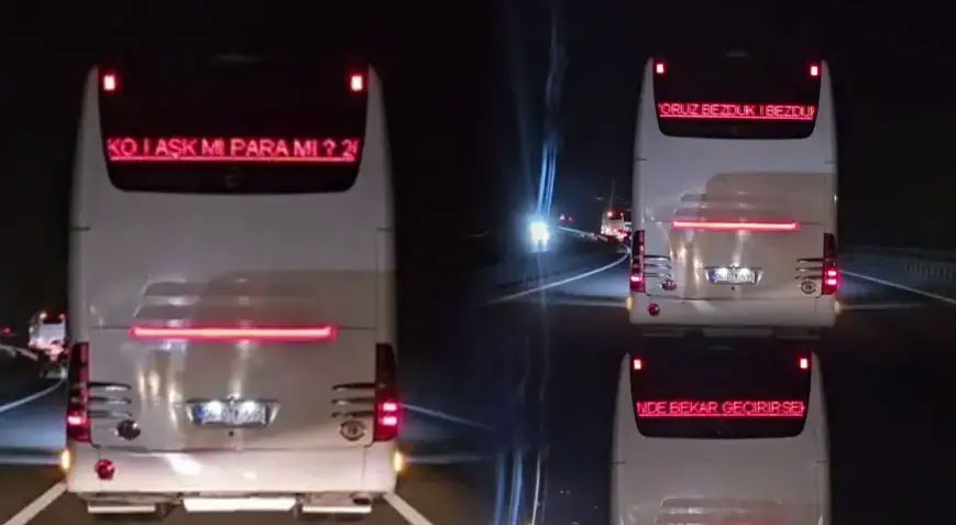 Otobüsün arkasında ilginç detay! Bekarlığını dile getiren şoför herkesi şaşkına çevirdi