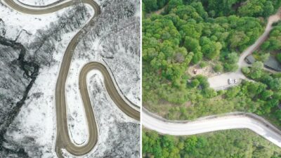 Bursa’dan muhteşem görüntüler! Kışın beyazı, baharın yeşili aynı karede
