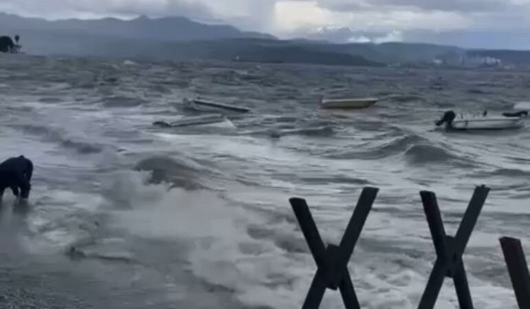 Bursa sahillerini fırtına vurdu! Bursa’nın Gemlik ilçesinde şiddetli yağmur ve fırtına nedeniyle tekneler alabora