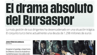 Bursaspor’un gerçek dramı! İspanyol basını tam sayfa haber yaptı…