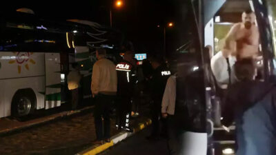 Dehşet anları! Yolcu, kırdığı soda şişesi ile muavini rehin aldı