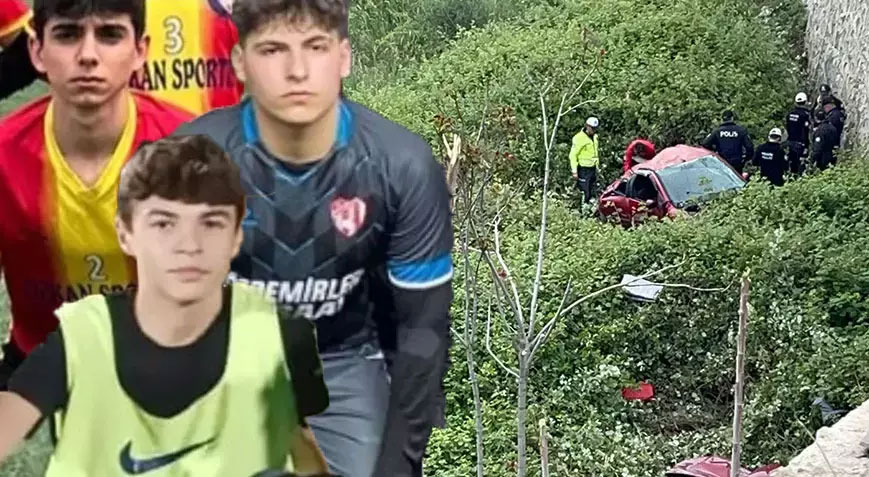 3 futbolcu 140 kilometre hızla istinat duvarından uçtu!