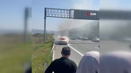 Bursa’da otobanda korku dolu anlar