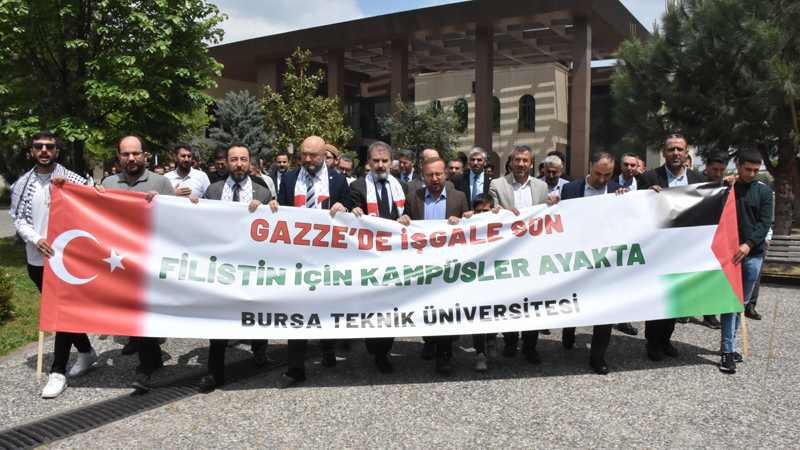 BTÜ’de Gazze’ye destek için çadır nöbeti başlatıldı BTÜ’de Gazze’ye destek için çadır nöbeti başlatıldı