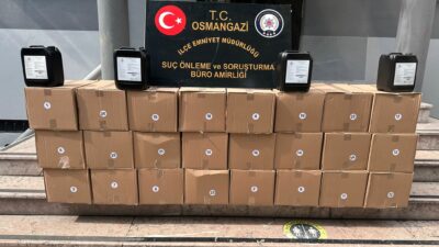 Bursa’da 500 litre etil alkol ele geçirildi