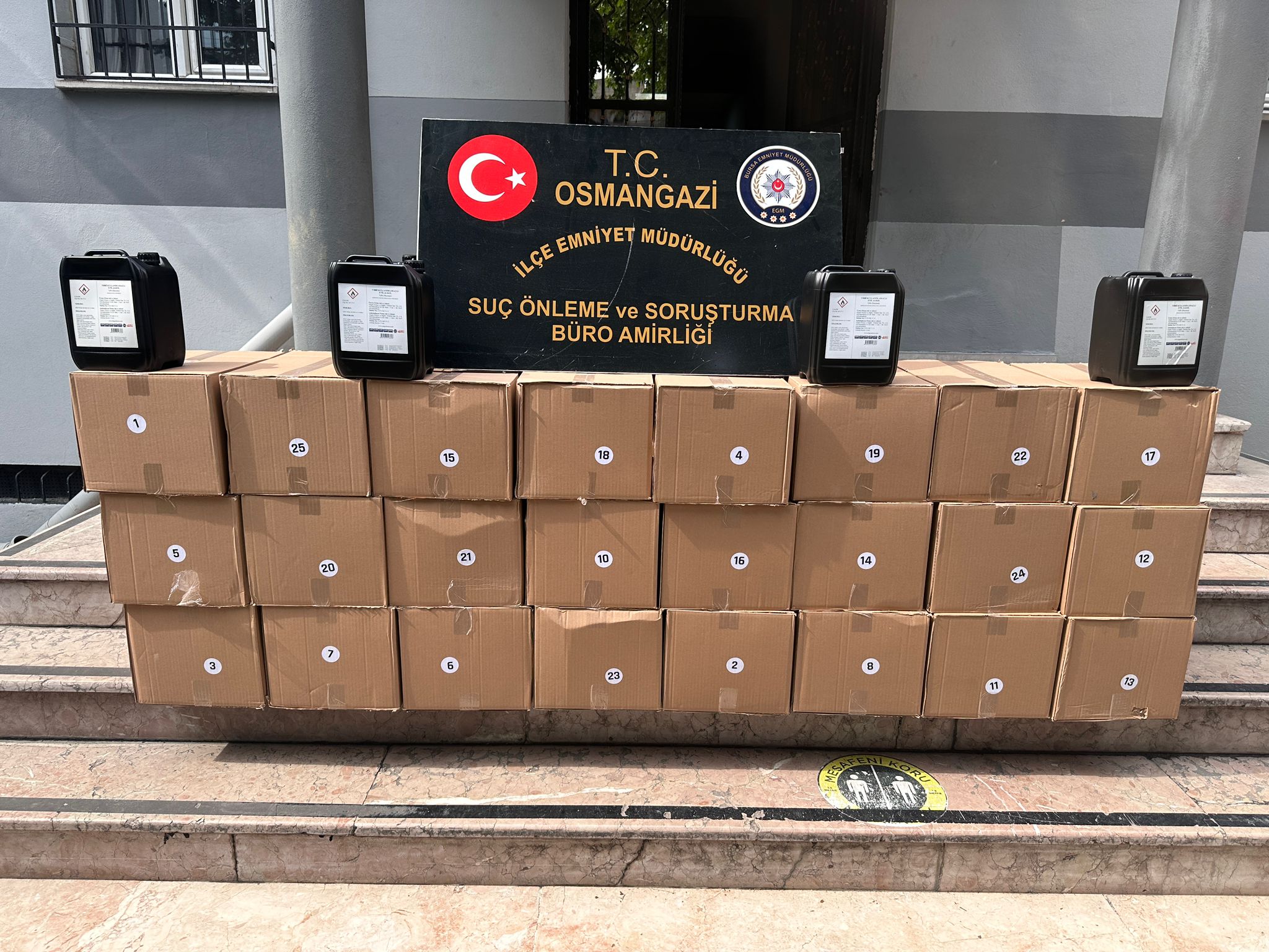 Bursa’da 500 litre etil alkol ele geçirildi