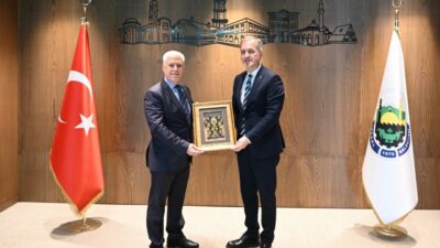 Başkan Bozbey’den İnegöl Belediye Başkanı Taban’a ziyaret