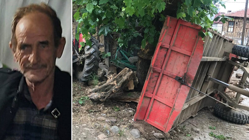 Bursa’nın Orhangazi ilçesinde ağaca çarparak devrilen traktörün sürücü Recep Önez