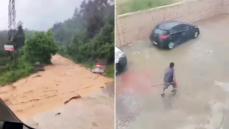 Meteoroloji ve Valilik tarafından yapılan kuvvetli sağanak yağış uyarısının ardından