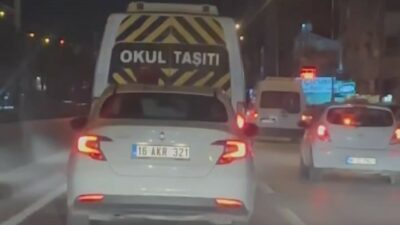 Bursa’da makas atarak trafiği tehlikeye soktu, o anlar kamerada