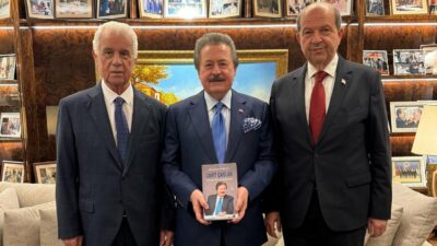 Devlet eski Bakanı Cavit Çağlar’a Yavru Vatan’dan üst düzey ziyaret; Tatar ve Eroğlu’nu ağırladı