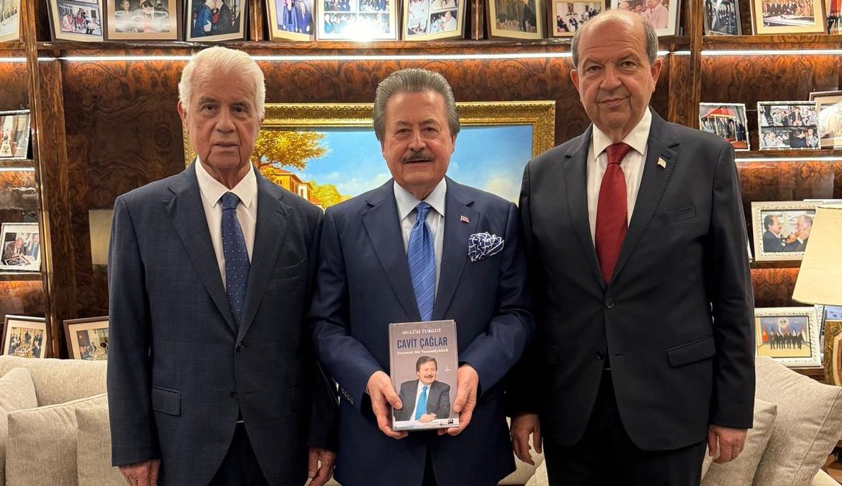 Devlet eski Bakanı Cavit Çağlar’a Yavru Vatan’dan üst düzey ziyaret; Tatar ve Eroğlu’nu ağırladı