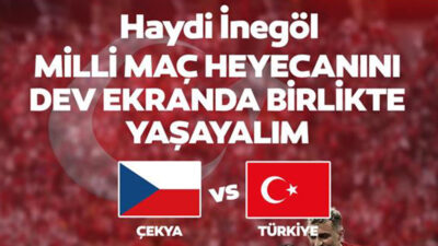 İnegöl Kent Meydanı’nda milli tribün kuruluyor