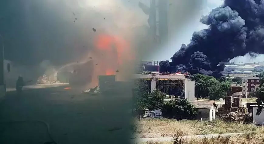 Korkutan fabrika yangını! Bölgeye çok sayıda ekip sevk edildi Korkutan fabrika yangını! Bölgeye çok sayıda ekip sevk edildi