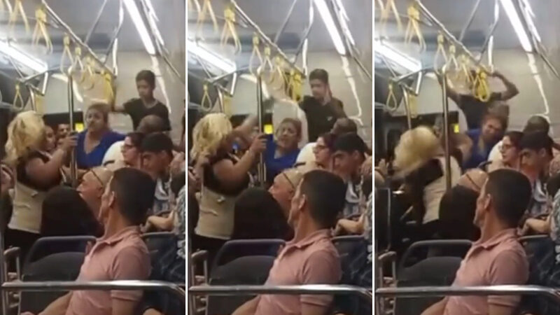 Bursa'da otobüste tartışan iki kadın yolcu saç saça baş başa