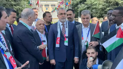 Bakan Işıkhan, Filistin eylemine katıldı