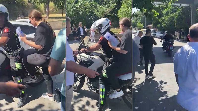 Bursa’da sınava 1 dakika kala yetişti Bursa'da yanlış okula giden öğrenciyi motosikletli polis sınava 1 dakika