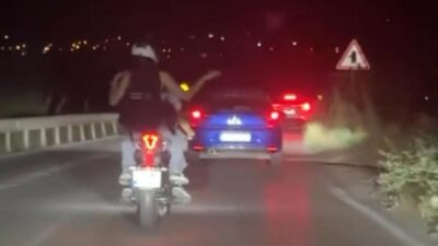 Bursa’dan akıl almaz görüntüler! Motosiklet üzerinde dans edip…