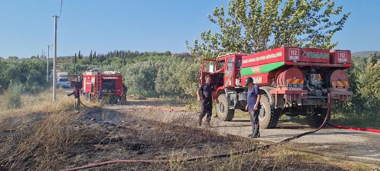 Bursa’da korkutan yangın! Ormana sıçramadan söndürüldü