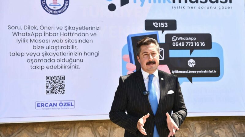 Bursalı vatandaşların sorunlarına anında çözüm! Yenişehir Belediyesi, halkın sorunlarına anında yanıt verebilmek, şikayetlerini direkt olarak