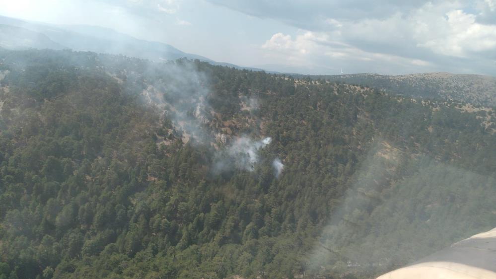 Bursa’da yıldırım düşmesi sonucu orman yangını Bursa’da yıldırım düşmesi sonucu orman yangını