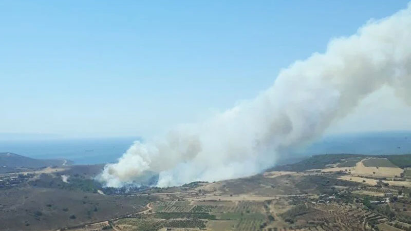 Bozcaada’da yangın!
