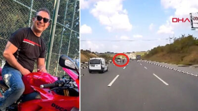 Aniden şerit değiştiren araç ölüme itti! İşte o kazanın görüntüleri