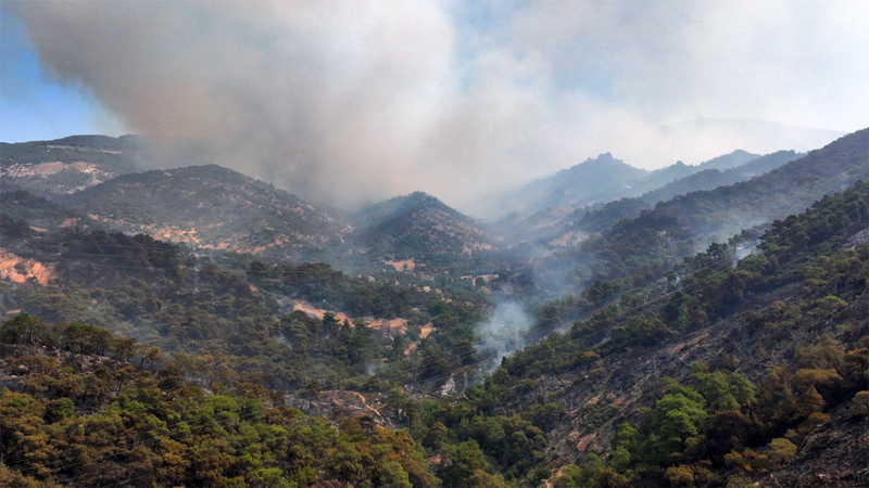 İzmir’de yanan alanlar havadan görüntülendi