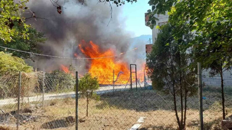 Bursa’da korkutan yangın Bursa’nın Gemlik ilçesinde çıkan ormanlık alanda bulunan baraka alev alev