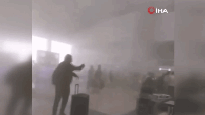 Havalimanında yangın paniği!