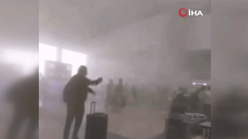 Havalimanında yangın paniği!
