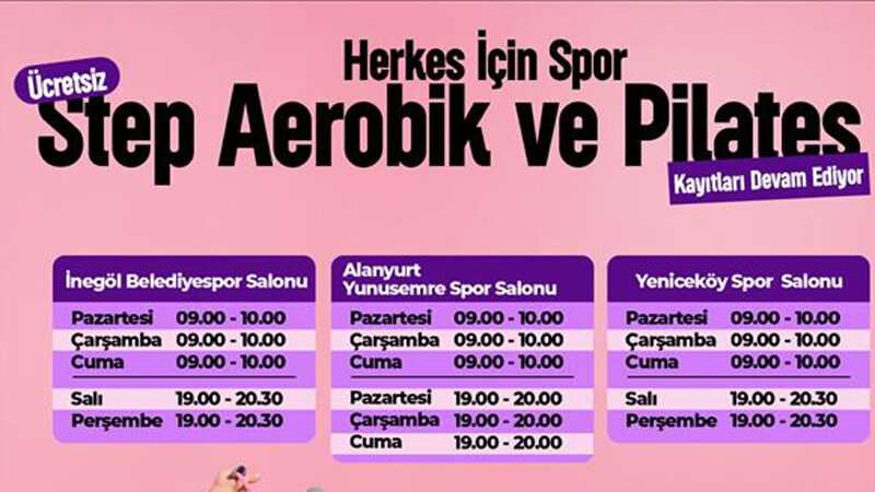 İnegöl Belediyesi tarafından “Herkes İçin Spor” sloganıyla kadınlara özel düzenlenen