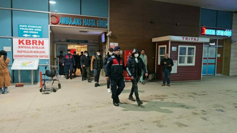 Bursa'nın İnegöl ilçesinde, yasa dışı yollarla yurda girdikleri belirlenen 7