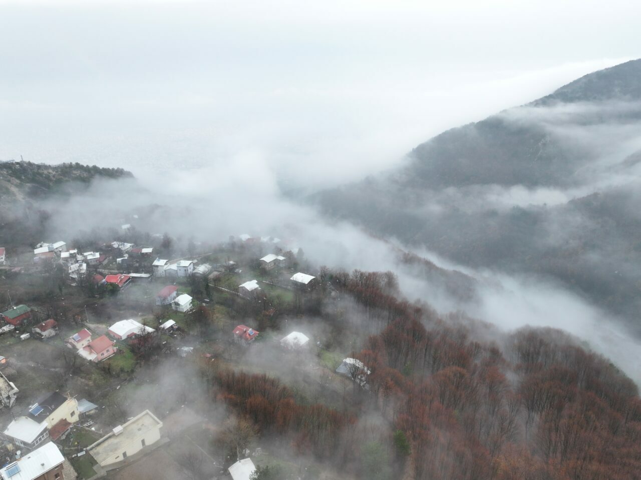 Bursa’nın masal köyü Uludağ’dan böyle görüntülendi