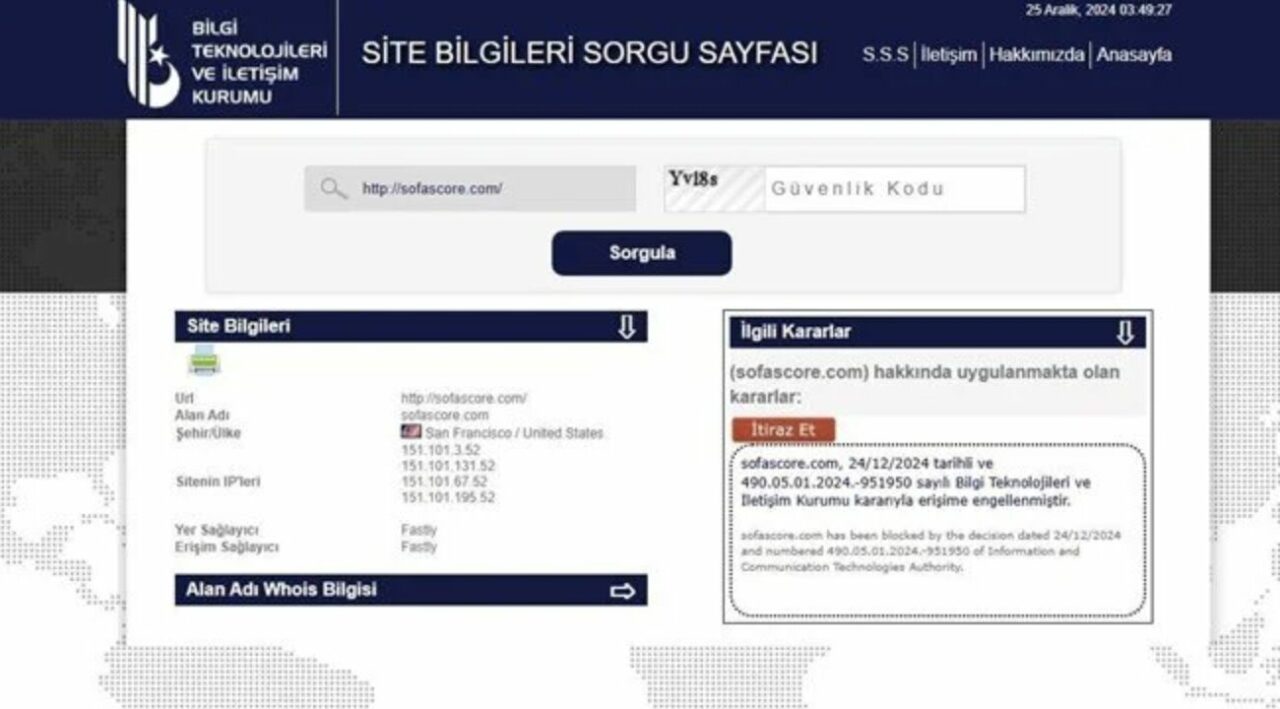Sofascore’a erişim engeli getirildi Sofascore’a erişim engeli getirildi