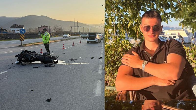 Bursa’da 18 yaşındaki motosiklet sürücüsünün hayatını kaybettiği kaza kamerada
