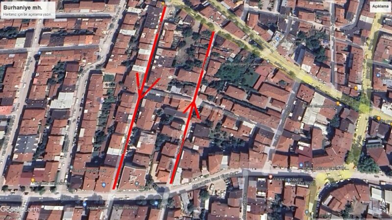 İnegöl Belediyesi’nin talebi üzerine UKOME kararıyla Burhaniye Mahallesi Adliyeciler Sokak