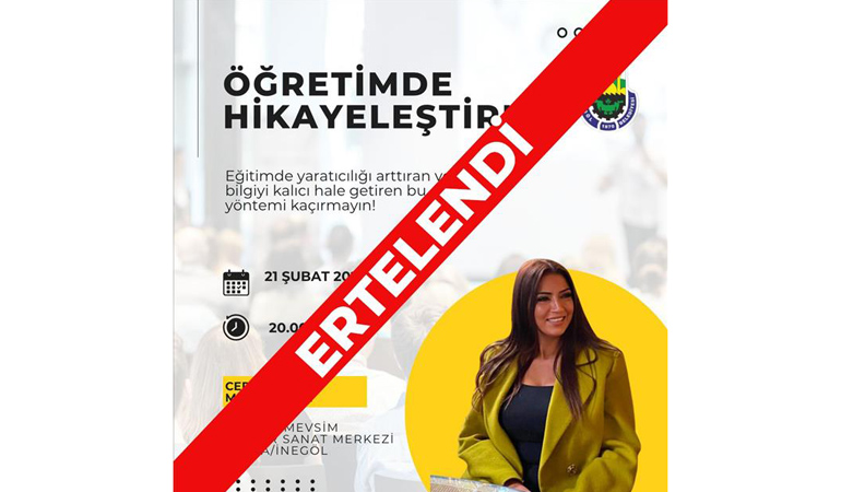 İnegöl’deki ‘Öğretimde Hikayeleştirme’ semineri ertelendi İnegöl’deki ‘Öğretimde Hikayeleştirme’ semineri ertelendi