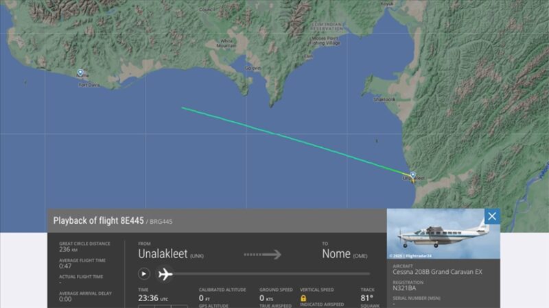 ABD'nin Alaska eyaletinde Bering Air şirketine ait, 10 kişinin bulunduğu