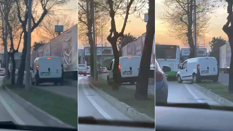Bursa’da tepki çeken görüntüler! Trafikten kaçmak için…