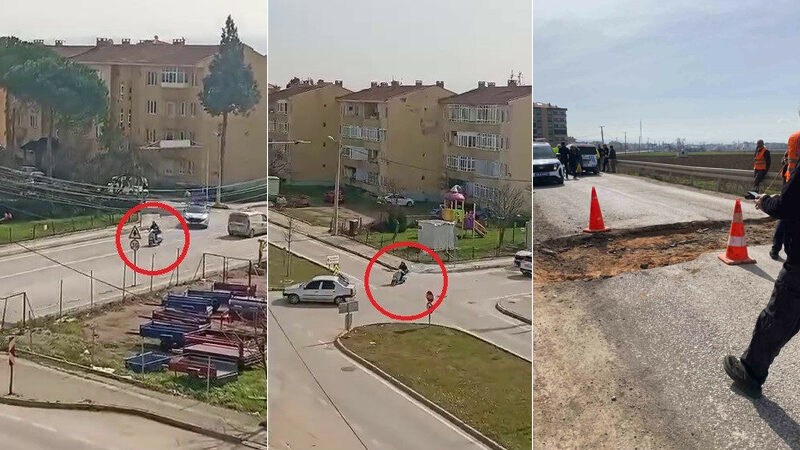 Bursa’da nefes kesen kovalamaca çukurda son buldu Bursa’nın Yenişehir ilçesinde polisten kaçan ehliyetsiz motosiklet sürücüsü, belediye çukurunda