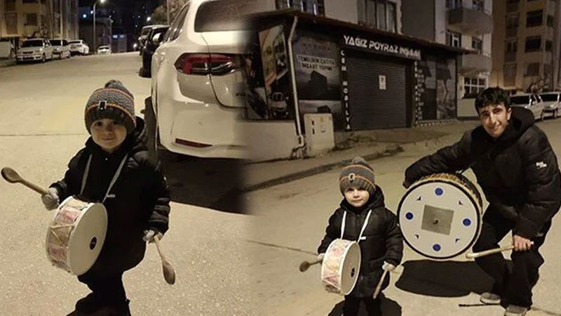 Türkiye’nin en küçük Ramazan davulcusu görenleri mest ediyor