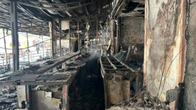 Uludağ’da yanan otelin içi böyle görüntülendi